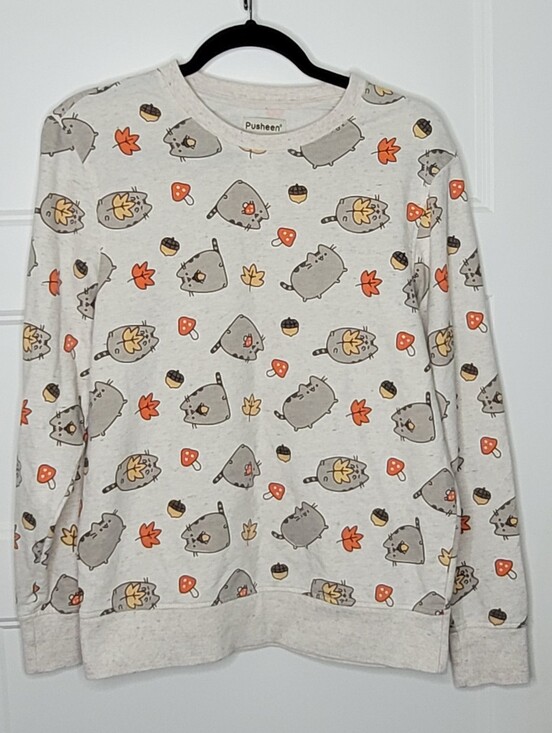 Pusheen Tops - Pusheen autumn-themed crewneck pullover sweatshirt Size S